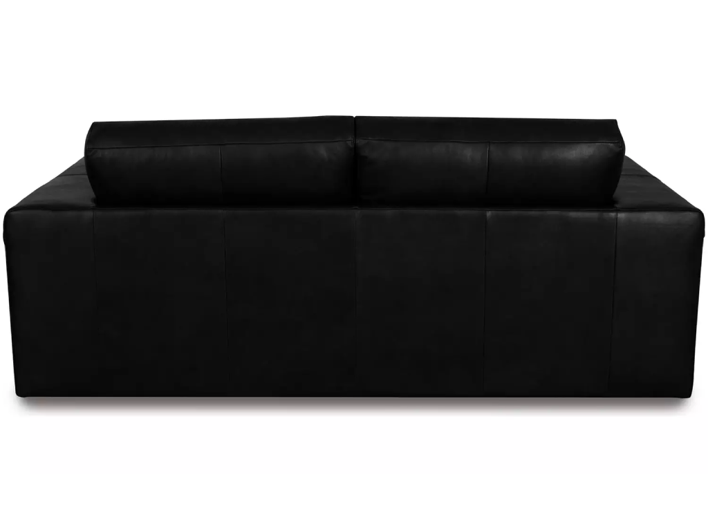 Habitat Daly Leather Wide Arm 3 Seater Sofa - Black