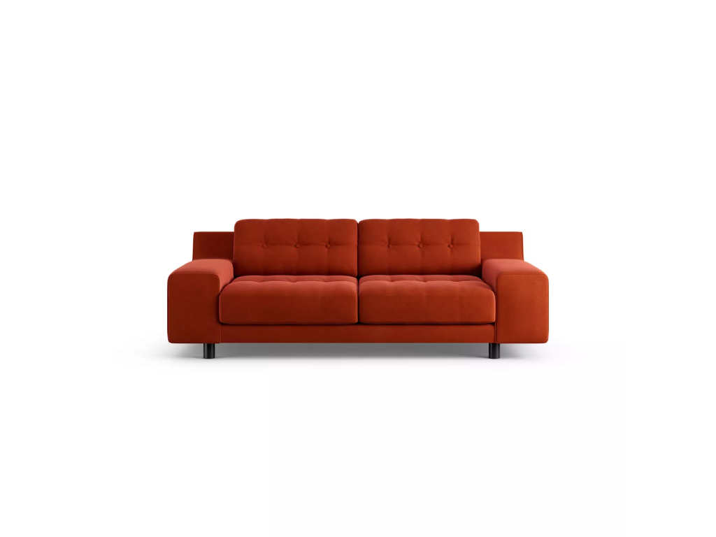 Habitat Hendricks Fabric 3 Seater Sofa - Orange - Black Leg