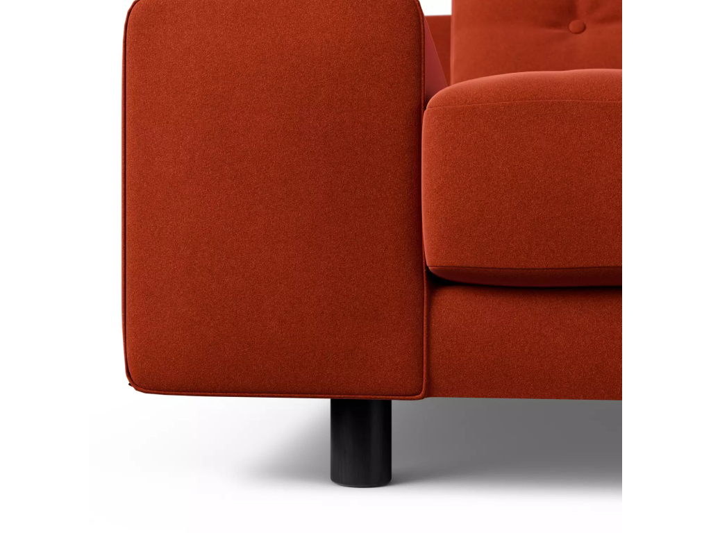 Habitat Hendricks Fabric 3 Seater Sofa - Orange - Black Leg