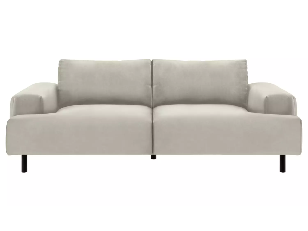 Habitat Julien Velvet 3 Seater Sofa - Natural