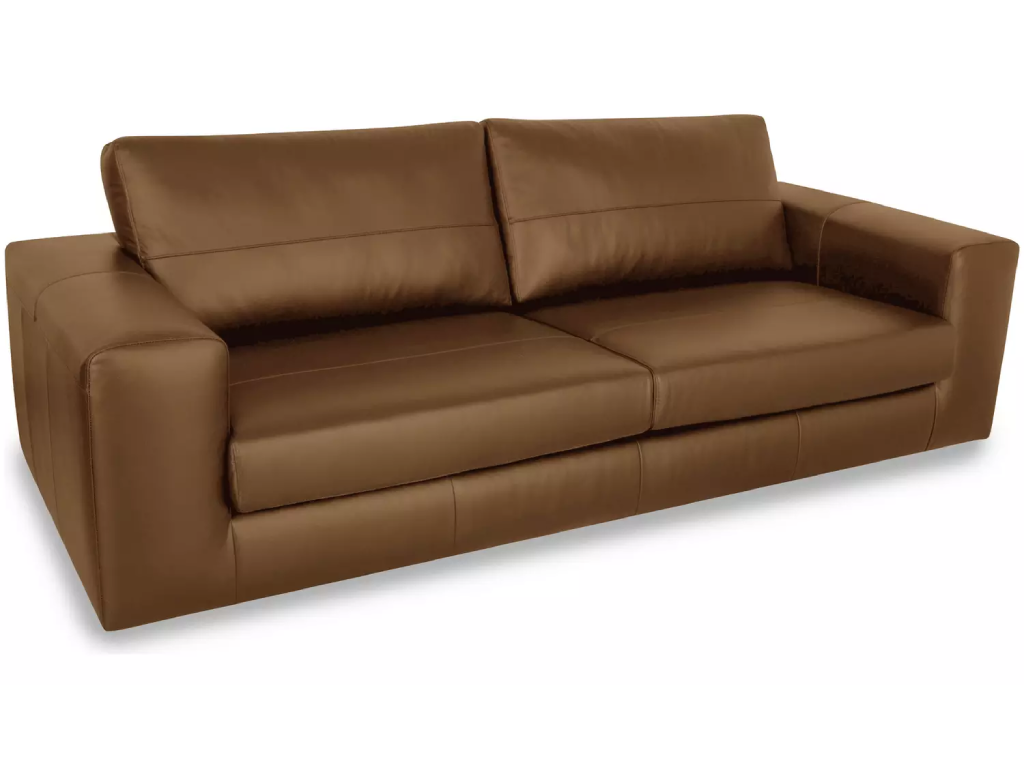 Habitat Daly Leather Wide Arm 4 Seater Sofa - Tan