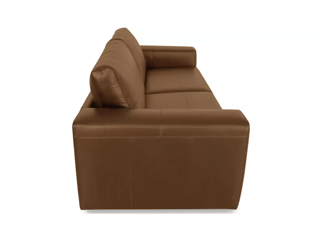 Habitat Daly Leather Wide Arm 4 Seater Sofa - Tan