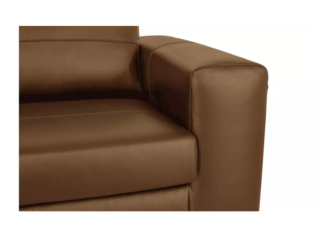 Habitat Daly Leather Wide Arm 4 Seater Sofa - Tan