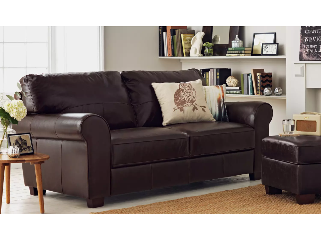Salisbury Leather 3 Seater Sofa - Black