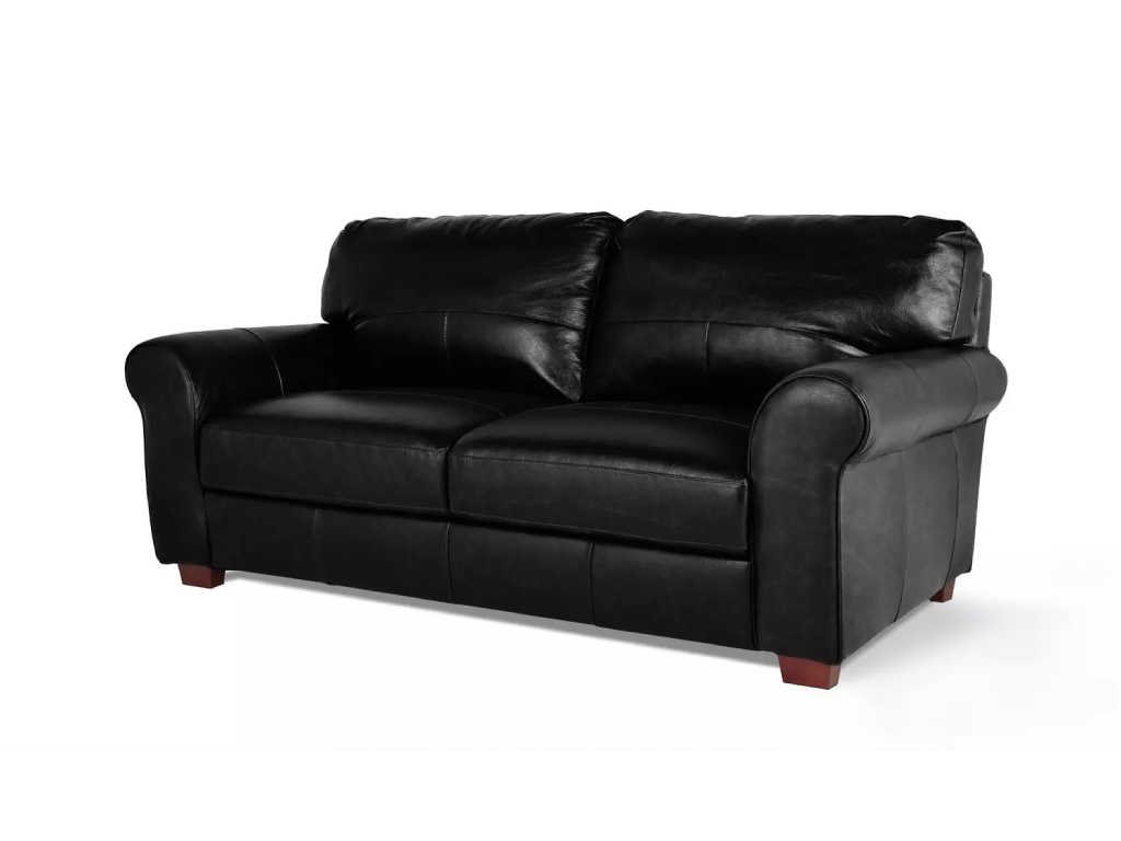 Salisbury Leather 3 Seater Sofa - Black