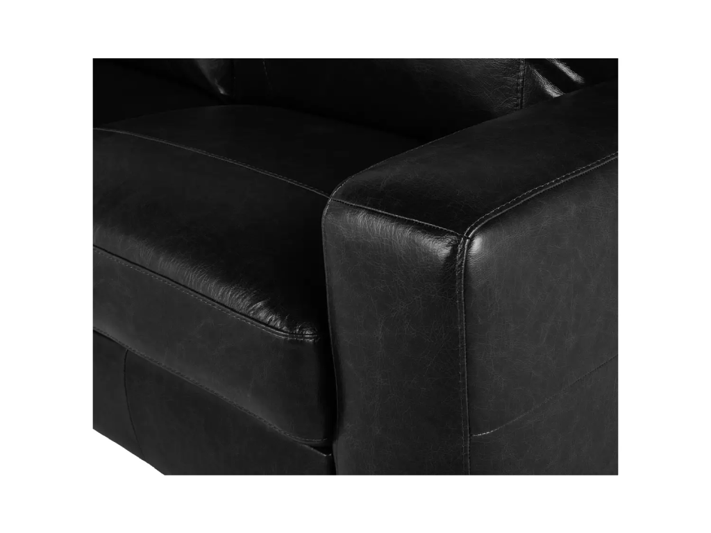 Salisbury Leather 3 Seater Sofa - Black