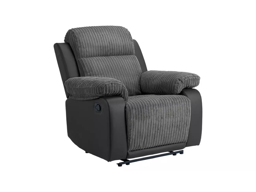 Bradley Fabric Manual Recliner Chair - Charcoal