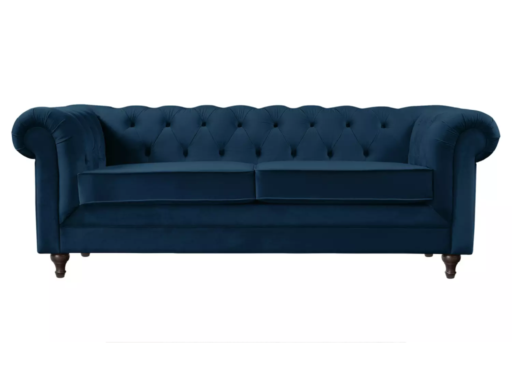Habitat Chesterfield Velvet 3 Seater Sofa - Blue
