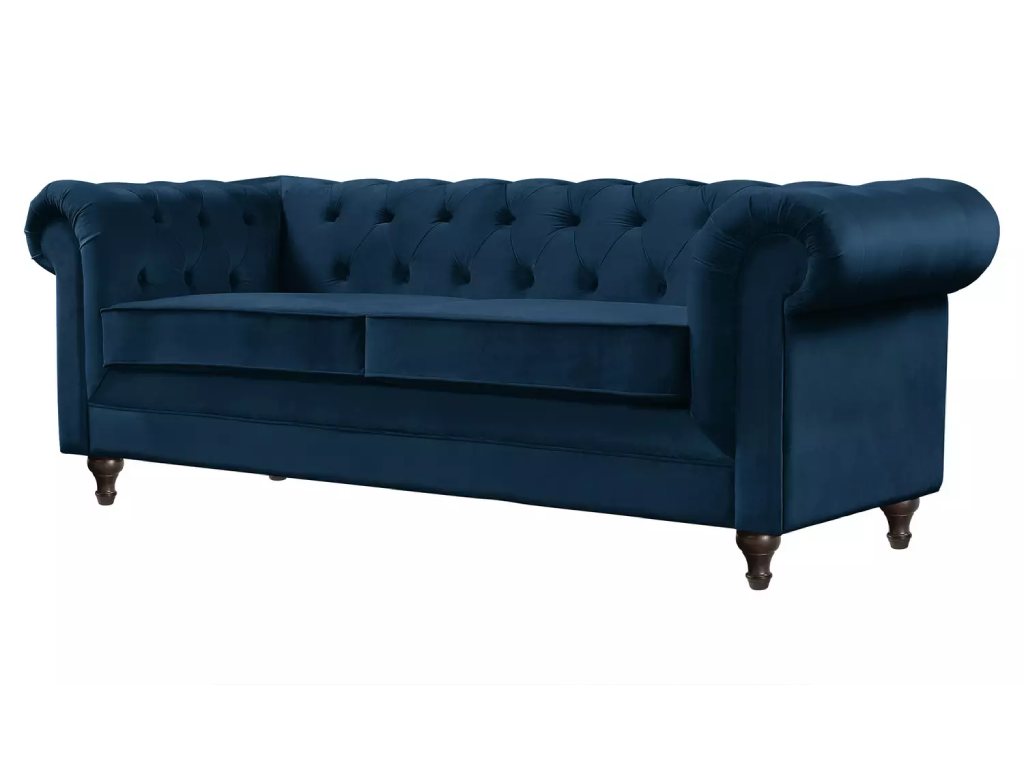 Habitat Chesterfield Velvet 3 Seater Sofa - Blue