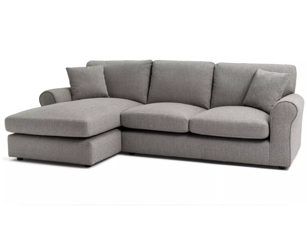 Lisbon Fabric Left Corner Chaise Sofa - Grey