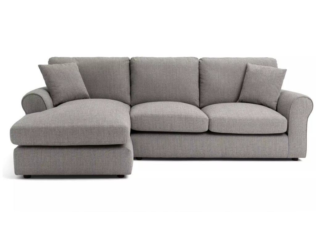 Lisbon Fabric Left Corner Chaise Sofa - Grey