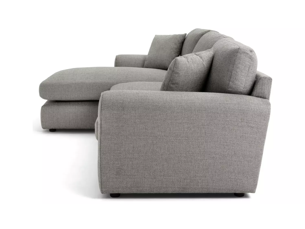 Lisbon Fabric Left Corner Chaise Sofa - Grey