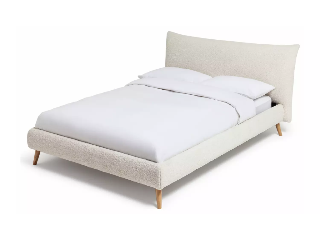 Habitat Marshmallow Boucle Kingsize Bed + 2000 Pocket Mattress - Cream