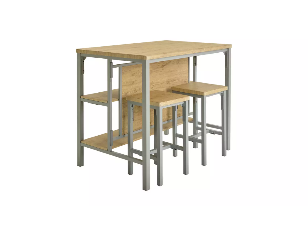 Darien Grey Bar Table & 2 Stools