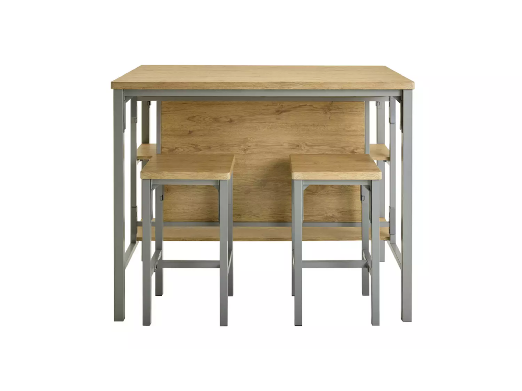 Darien Grey Bar Table & 2 Stools