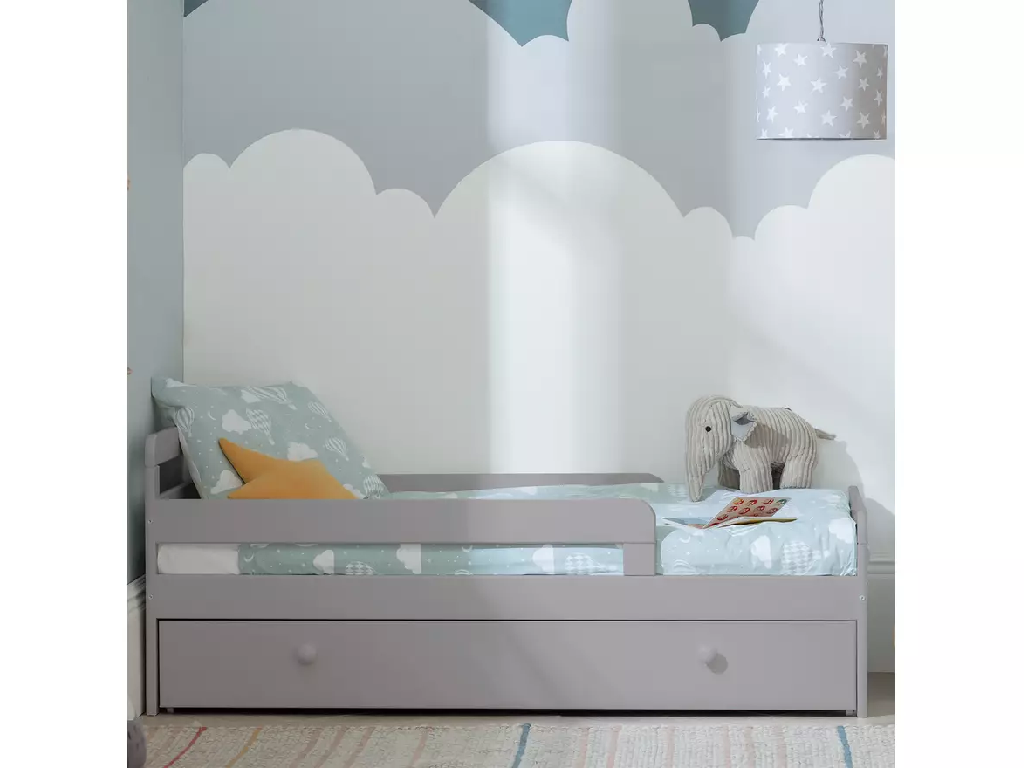 Habitat Ellis Toddler Bed Frame with Drawer - Grey