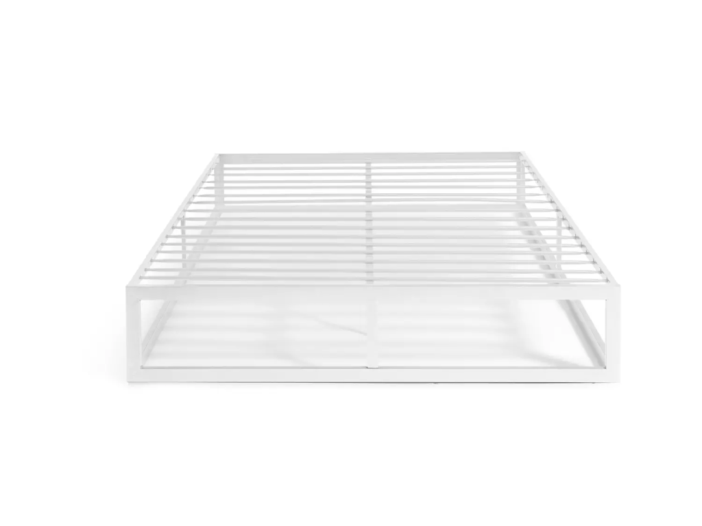 Platform Small Double Metal Bed Frame - White