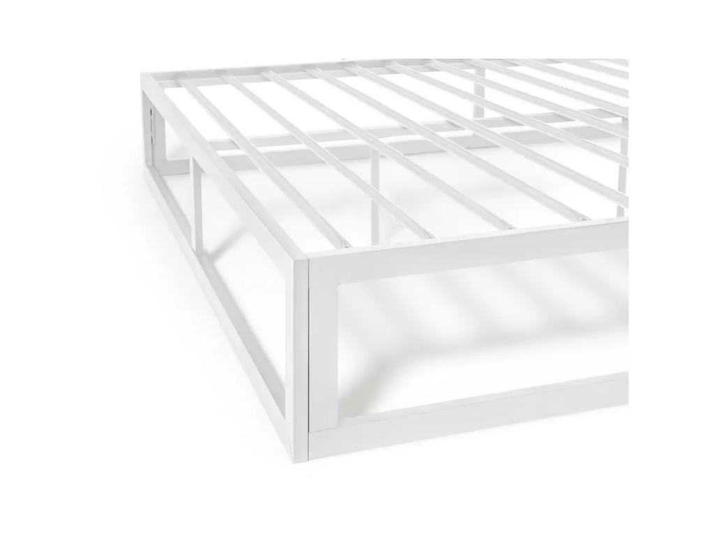 Platform Small Double Metal Bed Frame - White