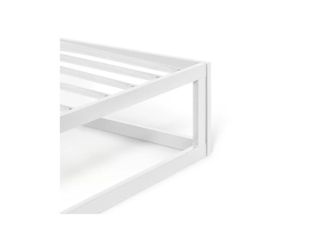 Platform Small Double Metal Bed Frame - White