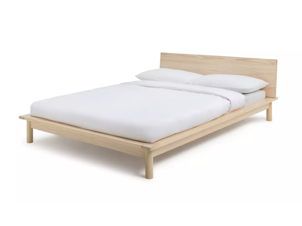 Akio Double Wooden Platform Bed Frame - Natural