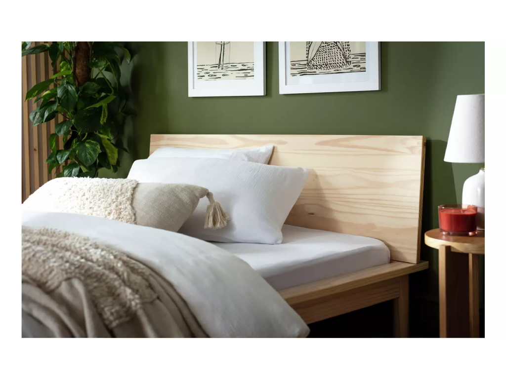 Akio Double Wooden Platform Bed Frame - Natural