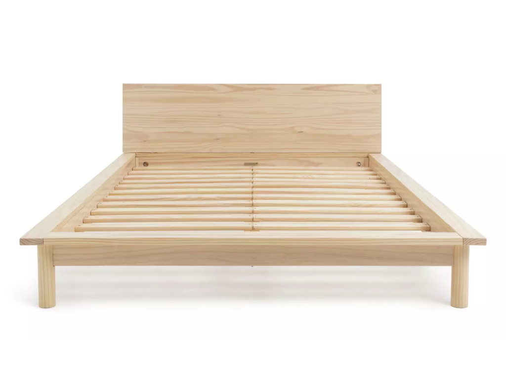 Akio Double Wooden Platform Bed Frame - Natural