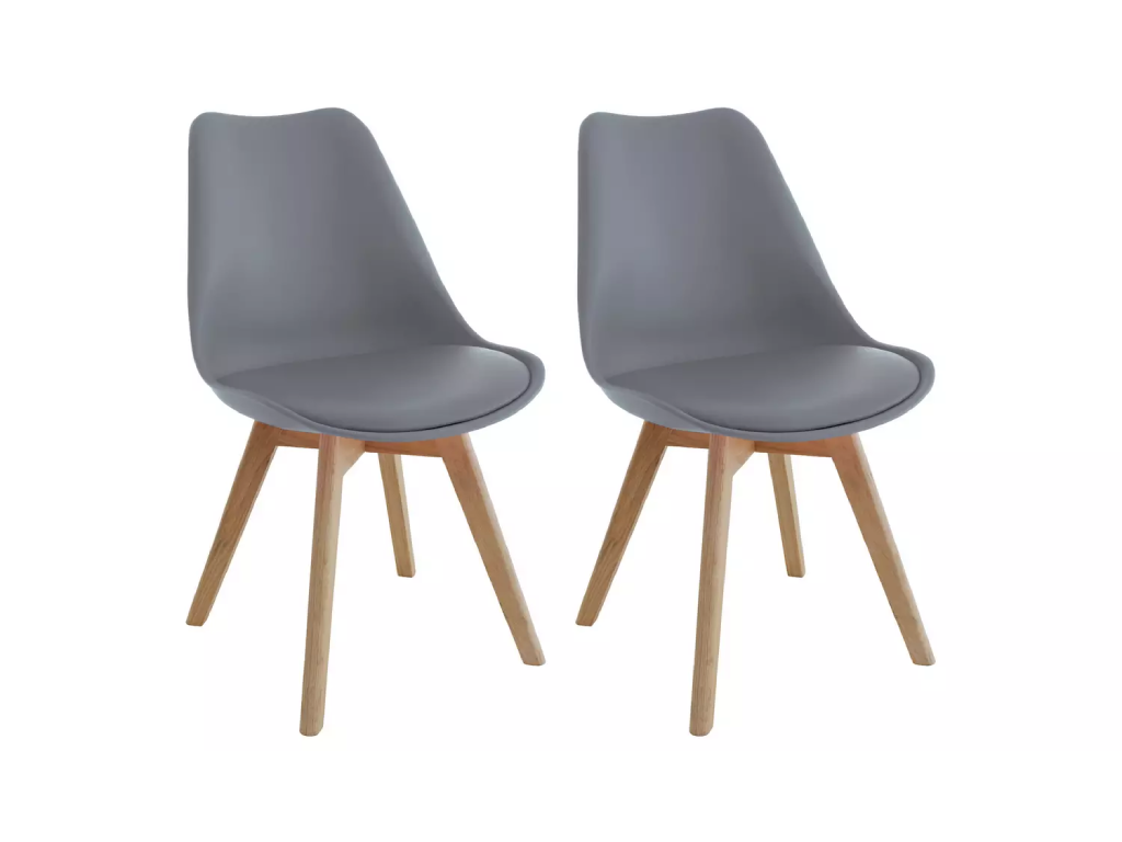 Habitat Jerry Pair of Dining Chair - Grey