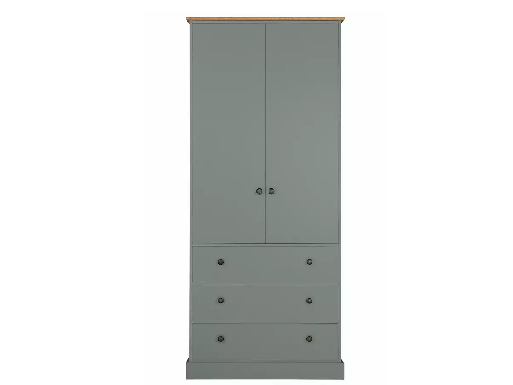 Kensington 2 Door 3 Drawer Wardrobe - Sage Green