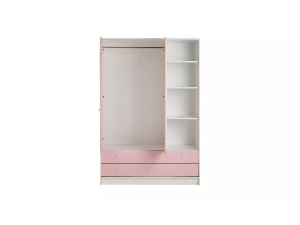Kids Malibu 2 Door 4 Drawer Wardrobe - Pink