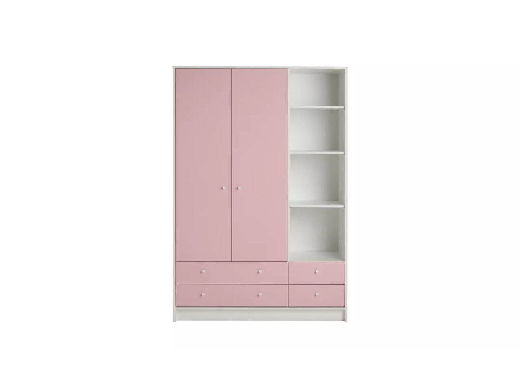 Kids Malibu 2 Door 4 Drawer Wardrobe - Pink