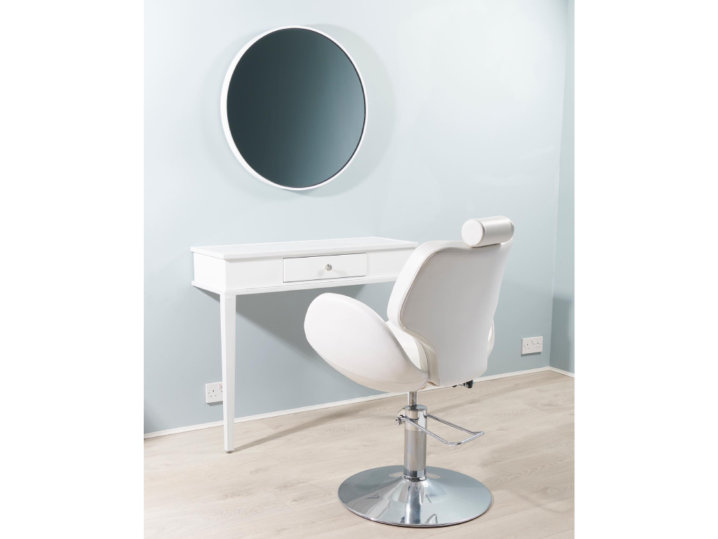 Boston Round Wall / Salon Mirror - White