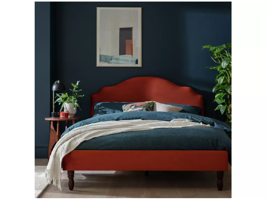 Habitat Sophia Double Velvet Bed Frame - Orange