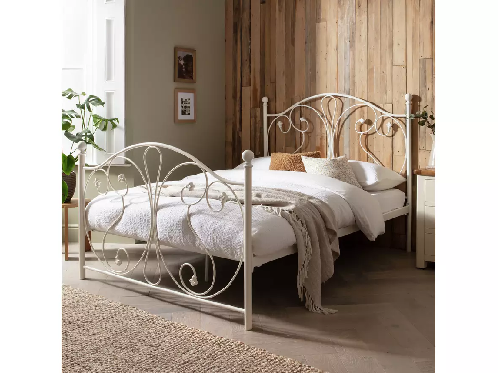 Marietta Small Double Metal Bed Frame - White