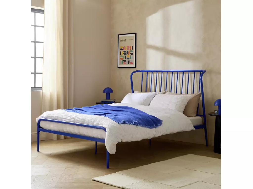 Habitat Kanso Small Double Metal Bed Frame - Blu