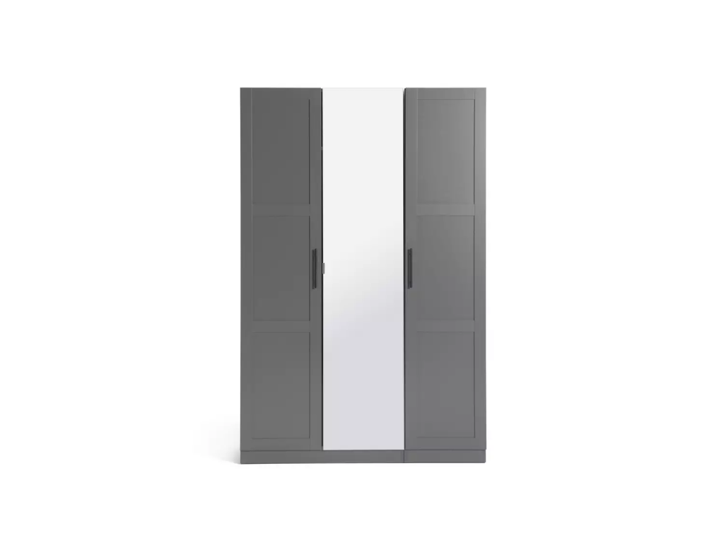 Habitat Munich Panelled 3 Door Mirror Wardrobe