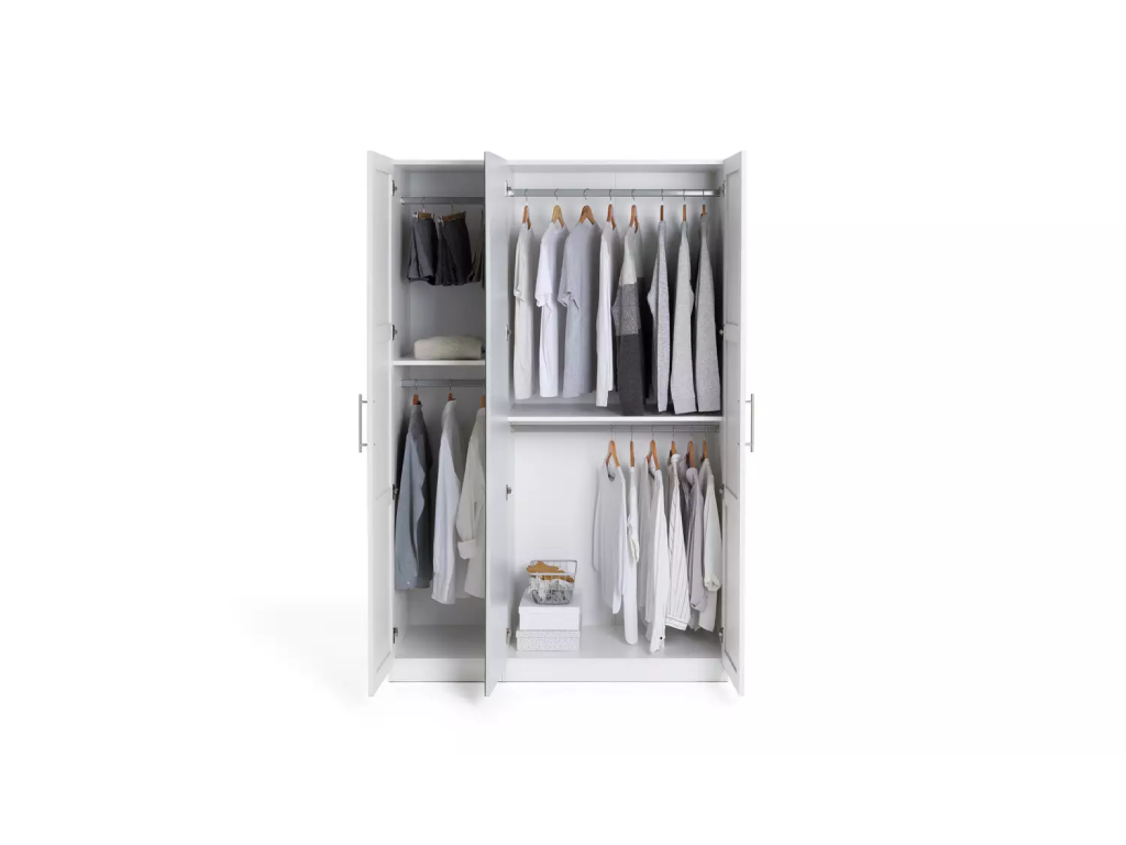 Habitat Munich Panelled 3 Door Mirror Wardrobe