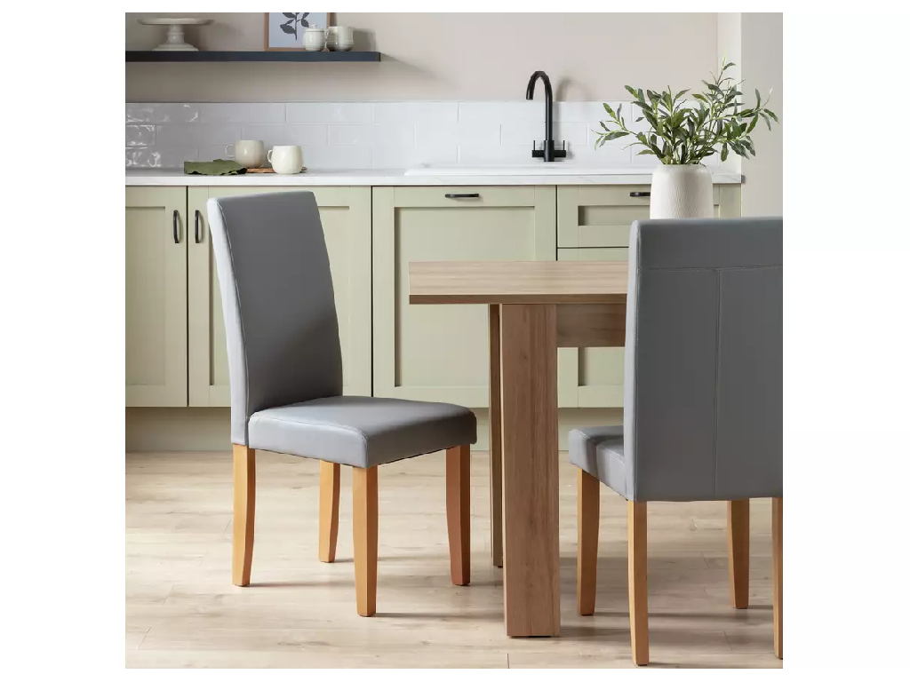 Pair of Midback Dining Chairs - Grey