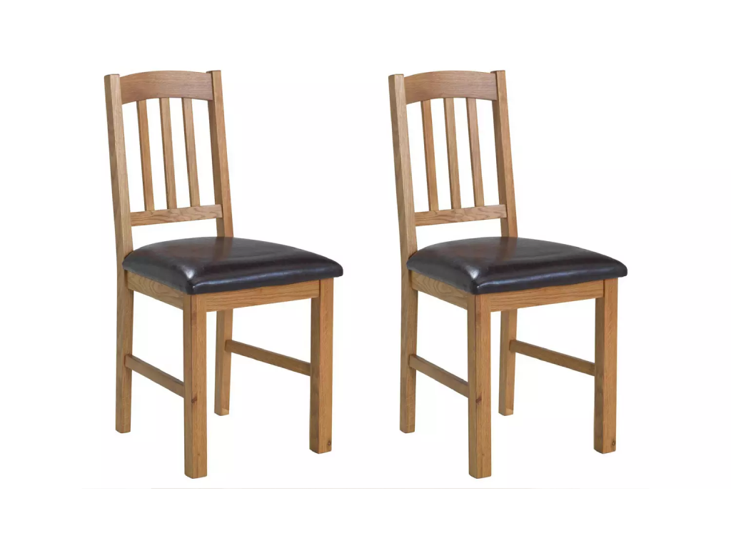 Pair of 2 Oak Dining Chairs