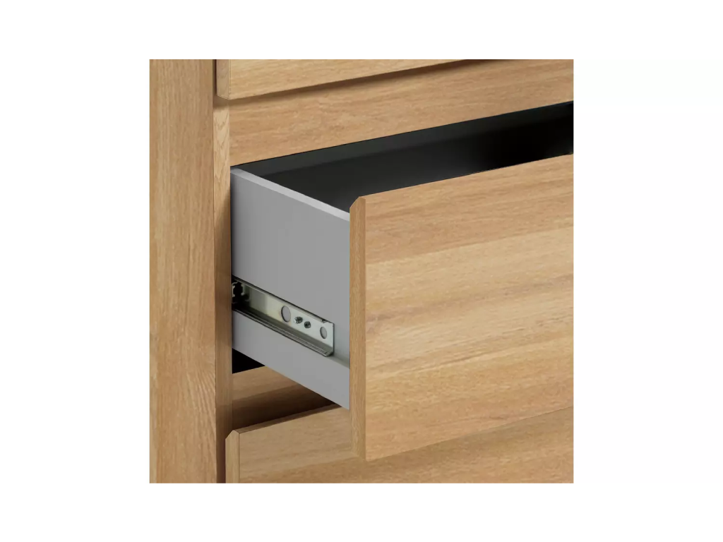 Jenson 3 Door 4 Drawer Mirror Wardrobe - New Oak