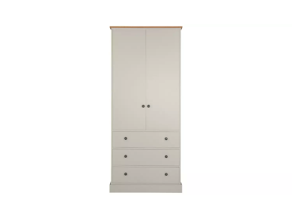 Kensington 2Dr 3Drw Wardrobe - Grey & Oak Effect
