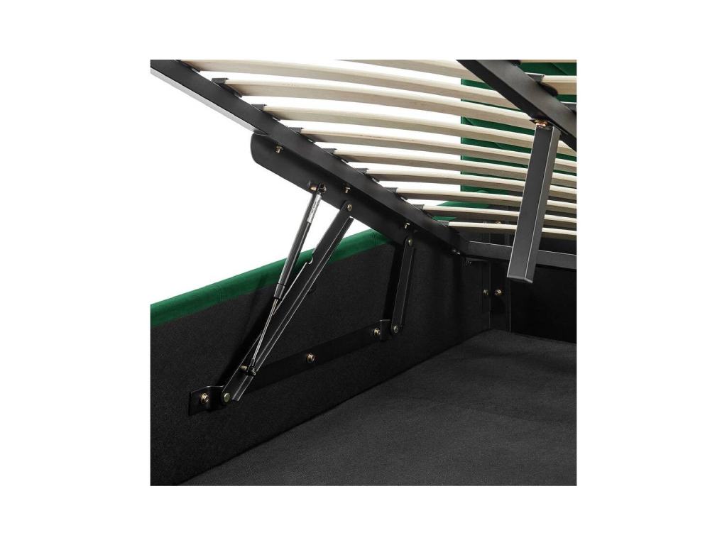 Luca Small Double End Lift Ottoman Bed - Green