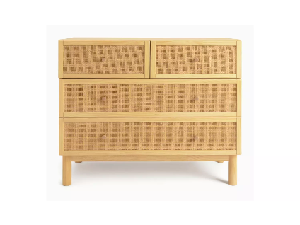 Habitat Simone Rattan 4 Drawer Chest - Pine