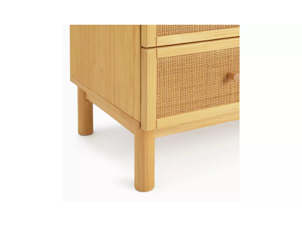 Habitat Simone Rattan 4 Drawer Chest - Pine