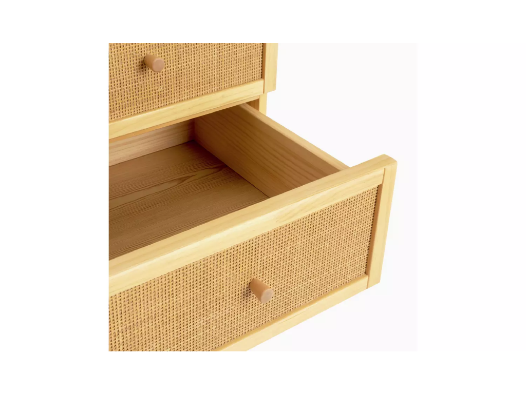 Habitat Simone Rattan 4 Drawer Chest - Pine