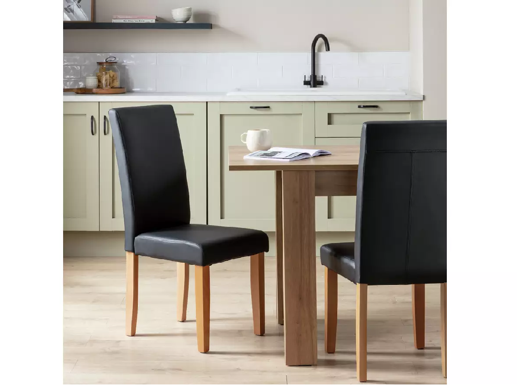 Pair of Midback Dining Chairs - Black