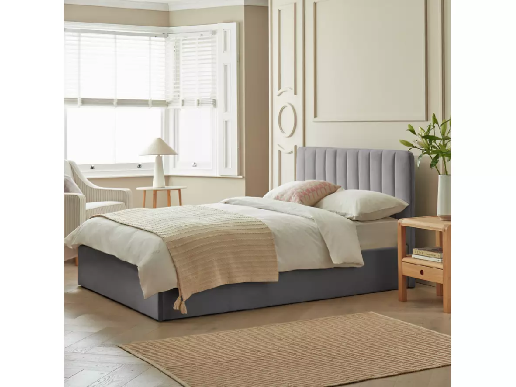 Pandora Small Double End Lift Ottoman Bed - Grey
