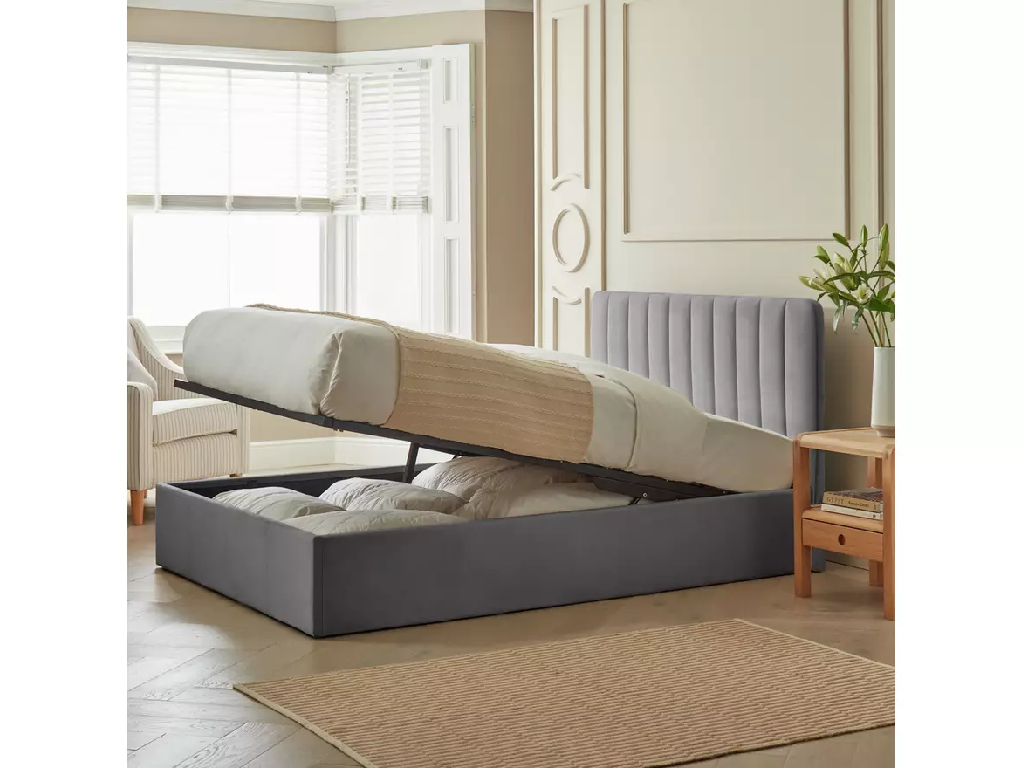 Pandora Small Double End Lift Ottoman Bed - Grey