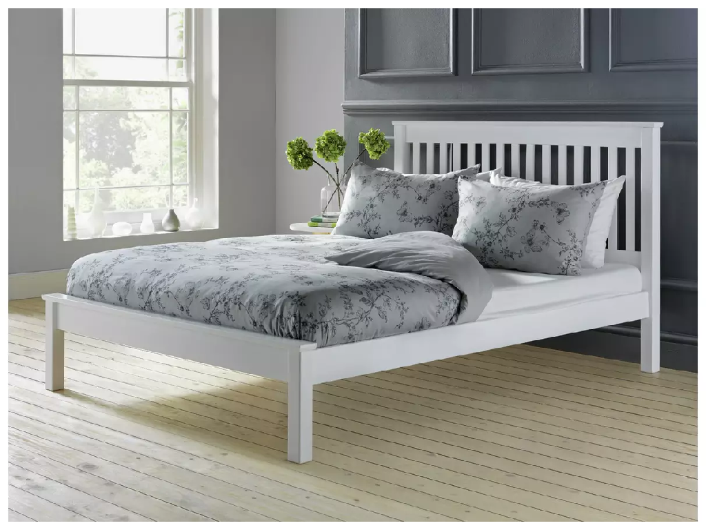 Aspley Kingsize Wooden Bed Frame - White