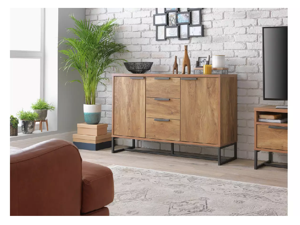 Habitat Nomad 2 Door 3 Drawer Sideboard - Natural