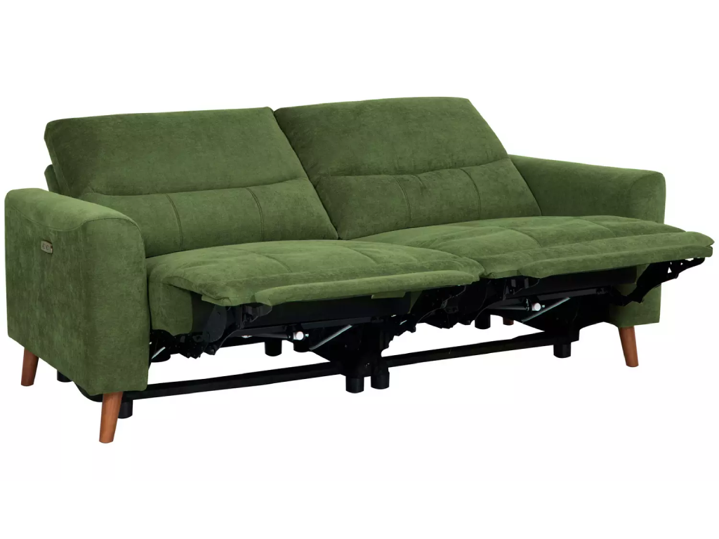 Ezra Fabric 3 Seater Recliner Sofa - Green